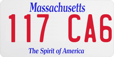 MA license plate 117CA6