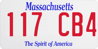 MA license plate 117CB4