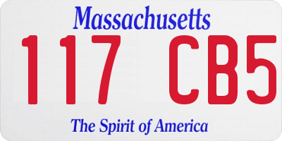 MA license plate 117CB5