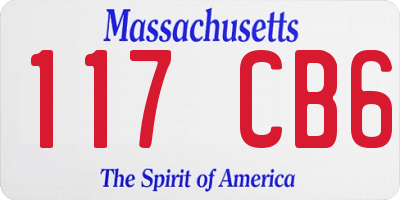 MA license plate 117CB6