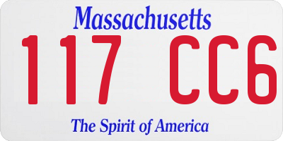 MA license plate 117CC6