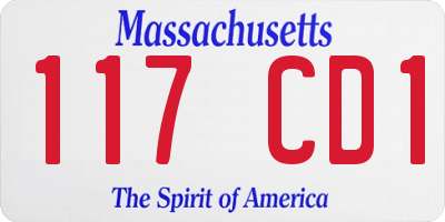 MA license plate 117CD1