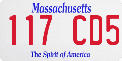 MA license plate 117CD5