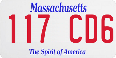 MA license plate 117CD6