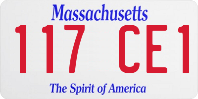 MA license plate 117CE1