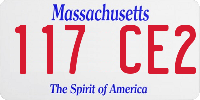 MA license plate 117CE2