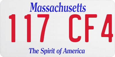 MA license plate 117CF4