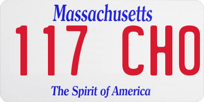 MA license plate 117CH0