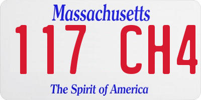 MA license plate 117CH4