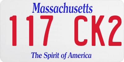 MA license plate 117CK2