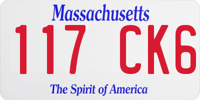 MA license plate 117CK6