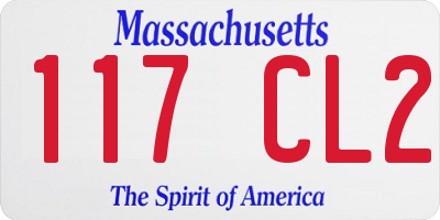MA license plate 117CL2
