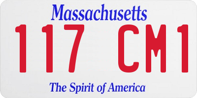 MA license plate 117CM1