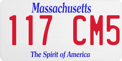 MA license plate 117CM5