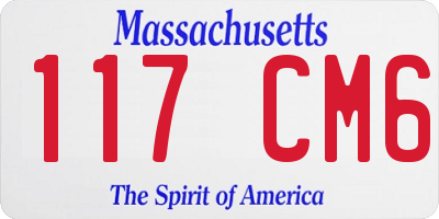 MA license plate 117CM6