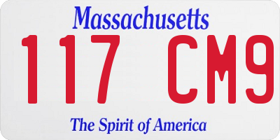 MA license plate 117CM9