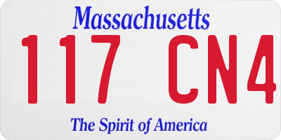MA license plate 117CN4