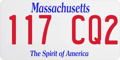 MA license plate 117CQ2