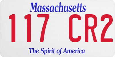 MA license plate 117CR2