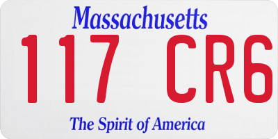 MA license plate 117CR6