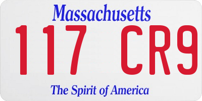 MA license plate 117CR9