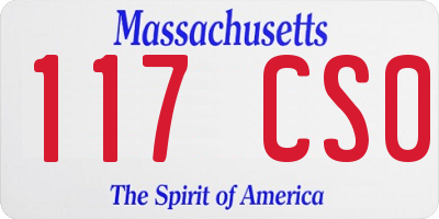 MA license plate 117CS0