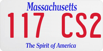 MA license plate 117CS2
