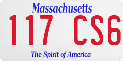 MA license plate 117CS6