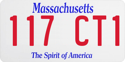 MA license plate 117CT1