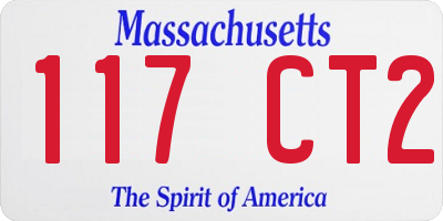 MA license plate 117CT2