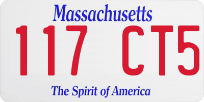 MA license plate 117CT5