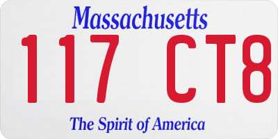 MA license plate 117CT8