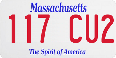 MA license plate 117CU2