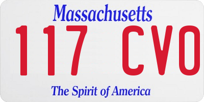 MA license plate 117CV0