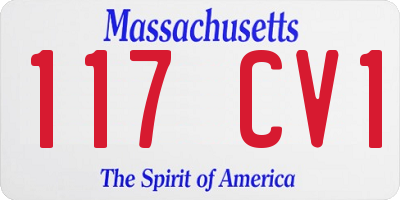 MA license plate 117CV1