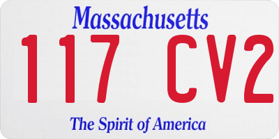 MA license plate 117CV2