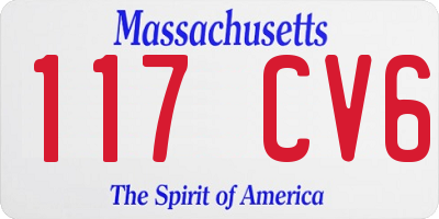 MA license plate 117CV6