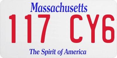 MA license plate 117CY6