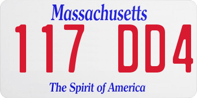 MA license plate 117DD4