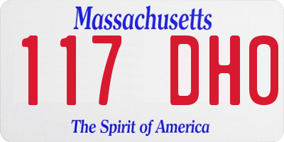MA license plate 117DH0