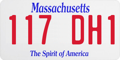 MA license plate 117DH1