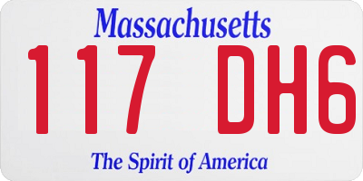 MA license plate 117DH6