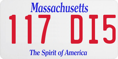 MA license plate 117DI5