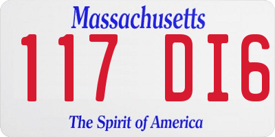 MA license plate 117DI6