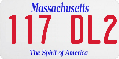 MA license plate 117DL2