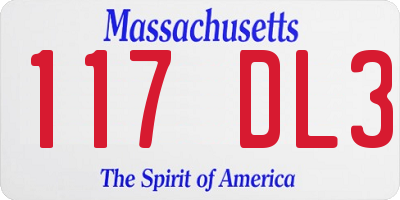 MA license plate 117DL3