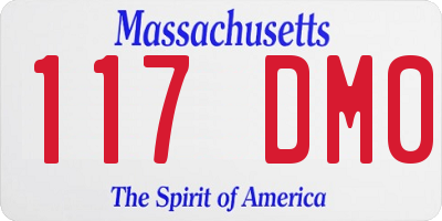 MA license plate 117DM0