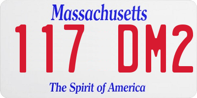 MA license plate 117DM2