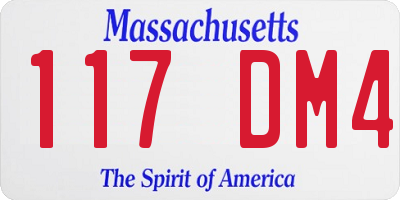 MA license plate 117DM4