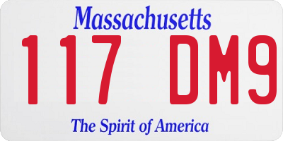 MA license plate 117DM9